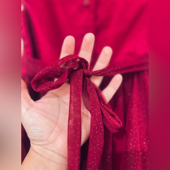 Jona Michelle Girls Formal Tulle Sparkly Dress Sequins Satin Bow Size 6 - Picture 9 of 14